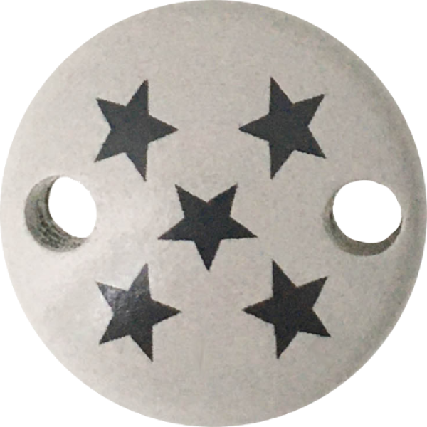 Schnullerkettenclip 30mm hellgrau Sternchen