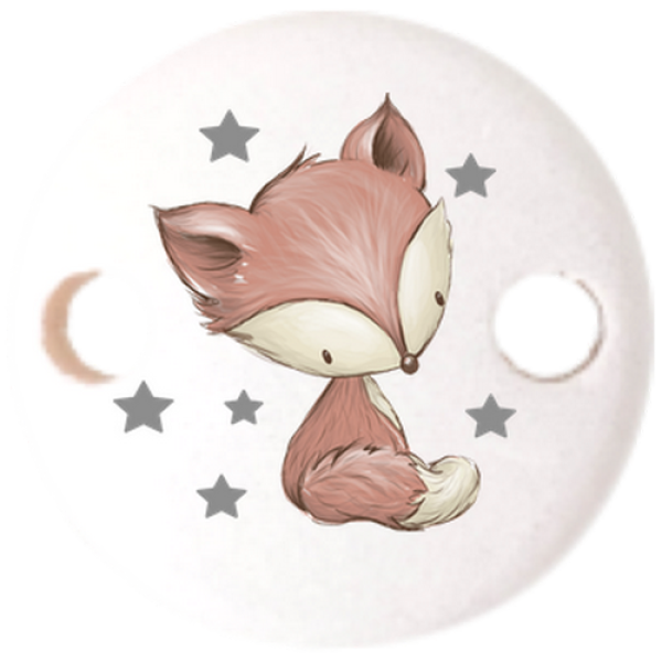 Schnullerkettenclip 30mm weiß Fuchs