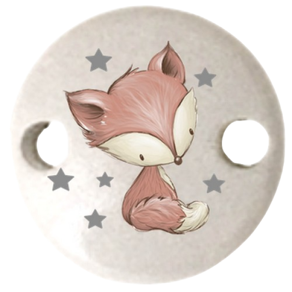 Schnullerkettenclip 30mm hellgrau Fuchs