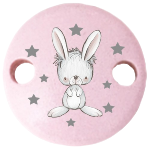 Schnullerkettenclip 30mm rosa Hase