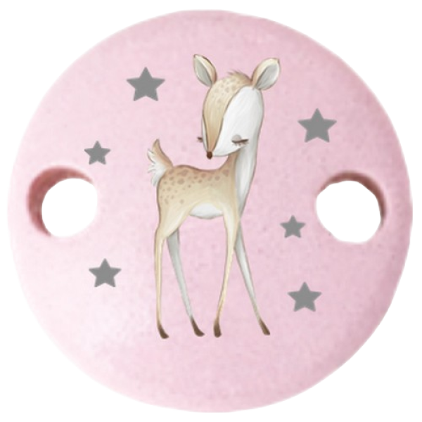 Schnullerkettenclip 30mm rosa Reh