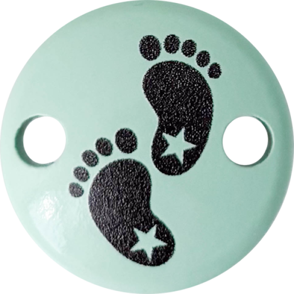 Schnullerkettenclip 30mm mint Füßchen Stern