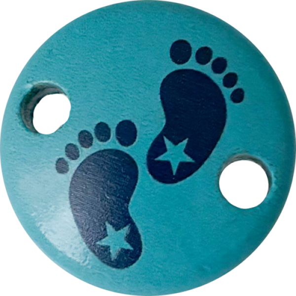 Schnullerkettenclip 30mm türkis Füßchen Stern