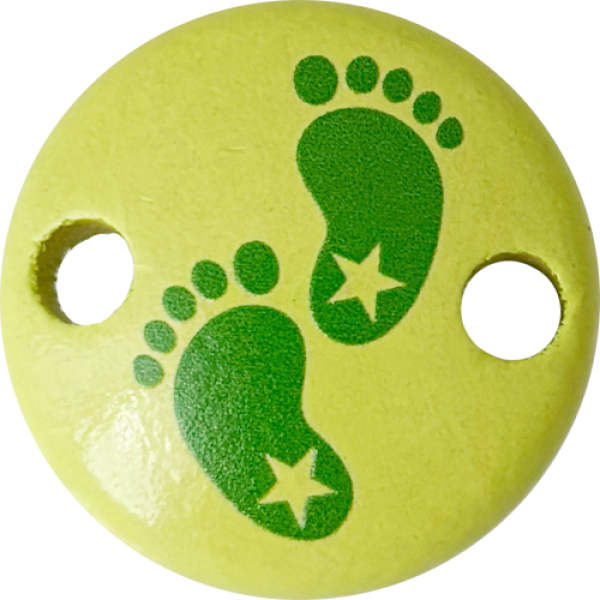 Schnullerkettenclip 30mm lemon Füßchen Stern