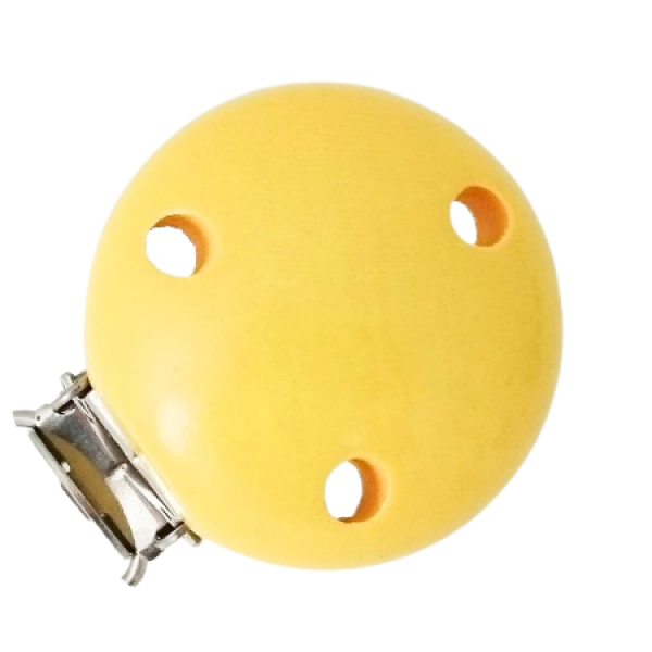 Schnullerkettenclip 35mm gelb