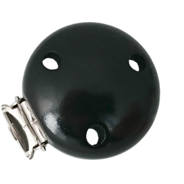 Schnullerkettenclip 35mm schwarz