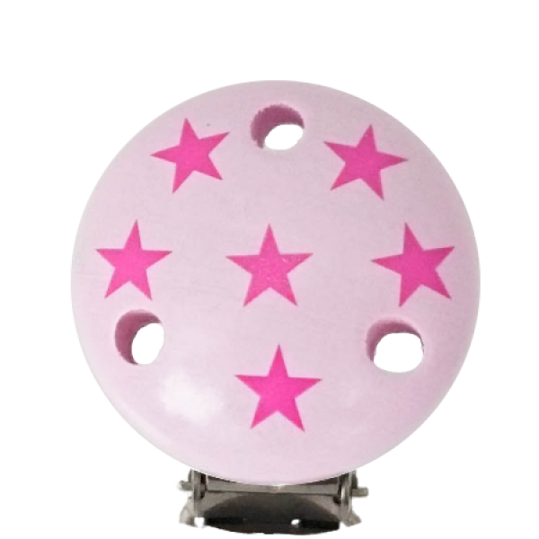 Schnullerkettenclip rosa Sternchen pink