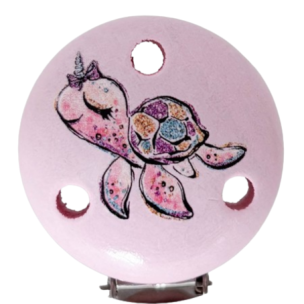 Schnullerkettenclip rosa Schildkröte