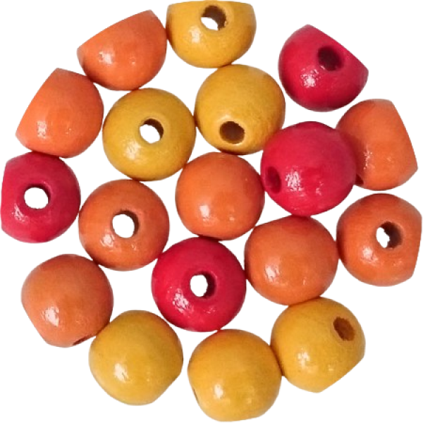 Holzperlen GelbRotMix 8mm