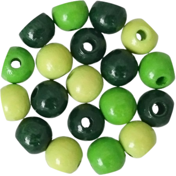 Holzperlen ApfelgrünMix 10mm
