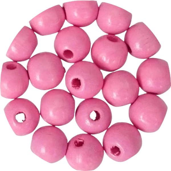 Holzperlen hellpink 12mm