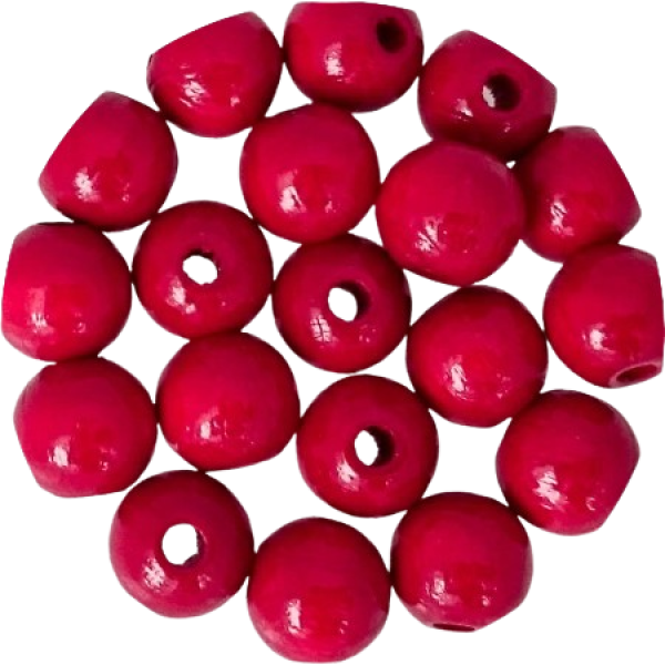 Holzperlen rubinrot 10mm