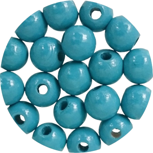 Holzperlen dunkeltürkis 10mm
