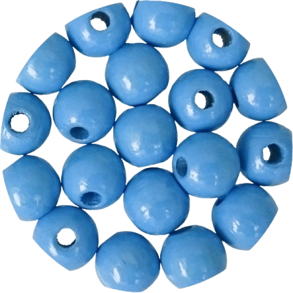Holzperlen hellblau 10mm