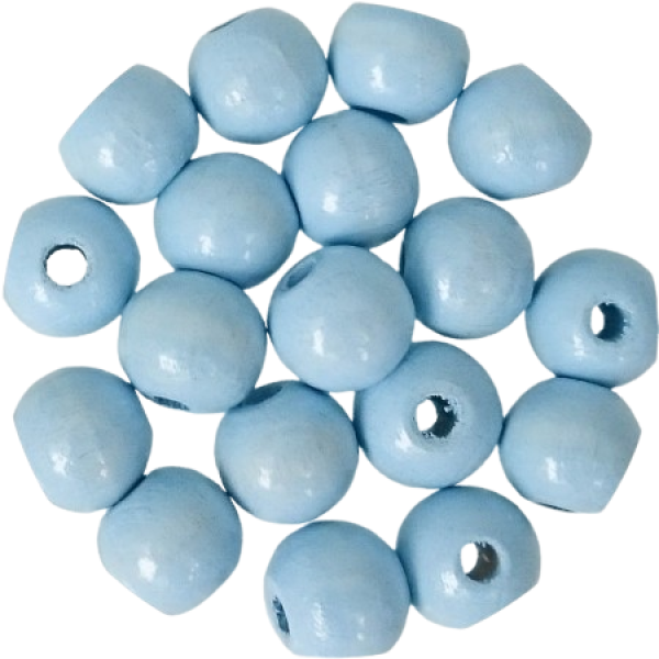 Holzperlen pastellblau 12mm