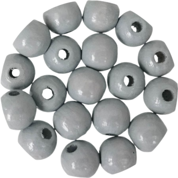 Holzperlen mittelgrau 10mm