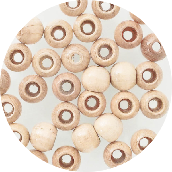 Sicherheitsperlen natur holz poliert