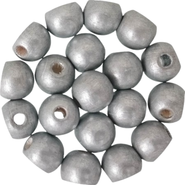 Holzperlen silber 10mm