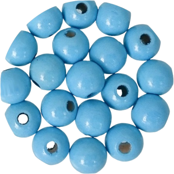 Holzperlen skyblau 10mm