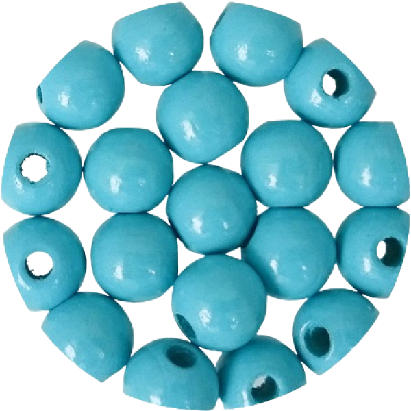 Holzperlen mitteltürkis 8mm