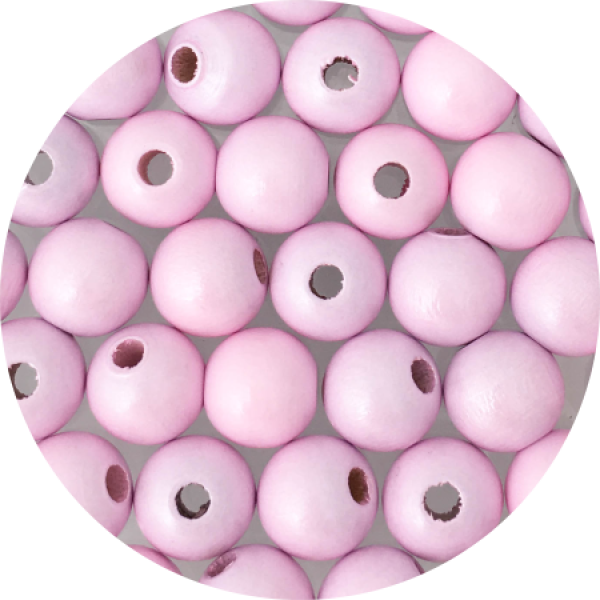 Holzperlen rosa Perlmutteffekt 10mm