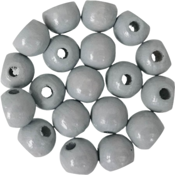 Holzperlen mittelgrau 8mm
