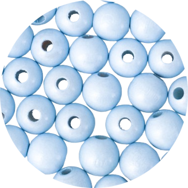 Holzperlen babyblau Perlmutteffekt 10mm