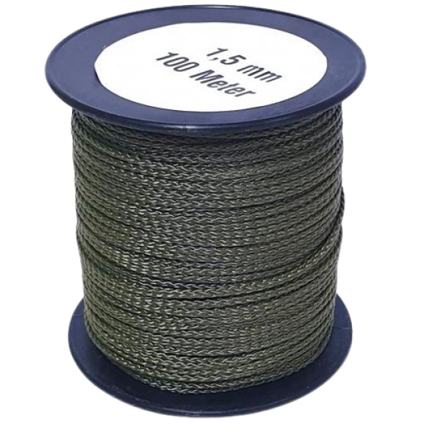 1x100m PP Kordel 1,5mm oliv/khaki