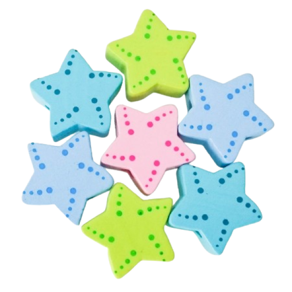 Motivperle Sternchen mit Druck