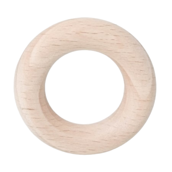 Holzring 36mm roh getrommelt mit Querbohrung