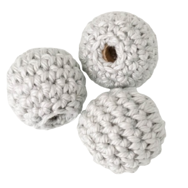 Häkelperle silbergrau