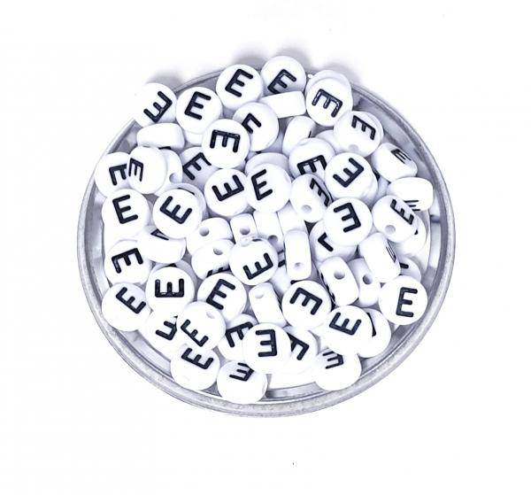 1x100 Buchstabenplättchen Kunststoff "E" 7mm