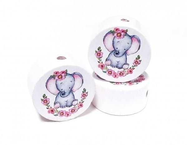 Motivscheibe weiß Elefant Mädchen Blumen