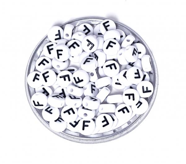 1x100 Buchstabenplättchen Kunststoff "F" 7mm