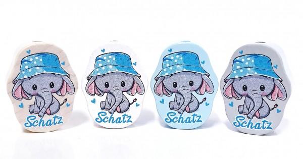 Formperle Elefant Schatz blau
