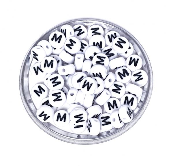 1x100 Buchstabenplättchen Kunststoff "M" 7mm