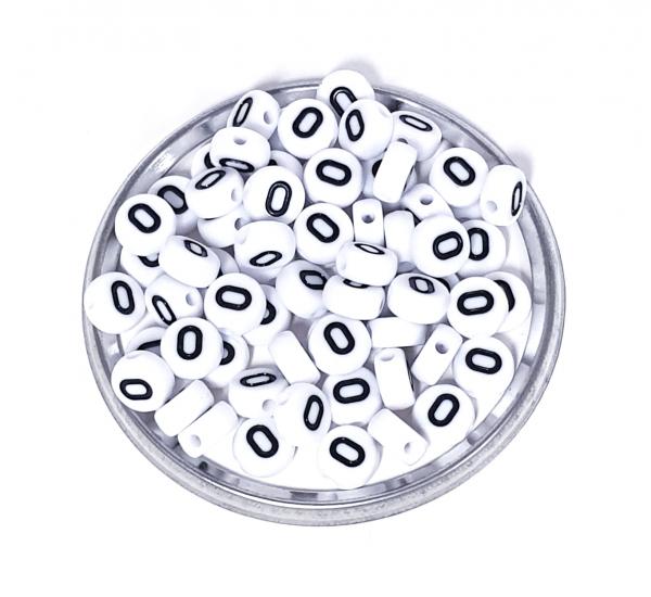 1x100 Buchstabenplättchen Kunststoff "O" 7mm