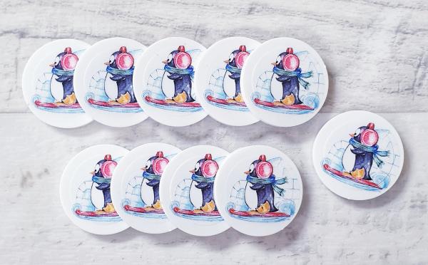 Pinguin auf Ski EKW-Chip