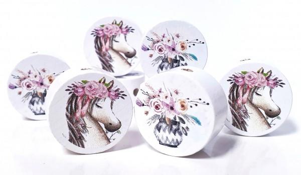 Motivscheibe weiß Pony Blumenvase