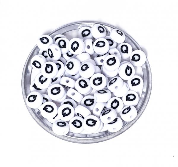 1x100 Buchstabenplättchen Kunststoff "Q" 7mm