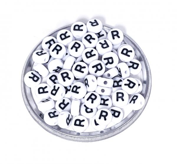 1x100 Buchstabenplättchen Kunststoff "R" 7mm