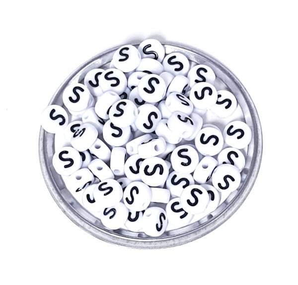 1x100 Buchstabenplättchen Kunststoff "S" 7mm