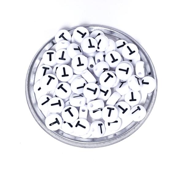 1x100 Buchstabenplättchen Kunststoff "T" 7mm