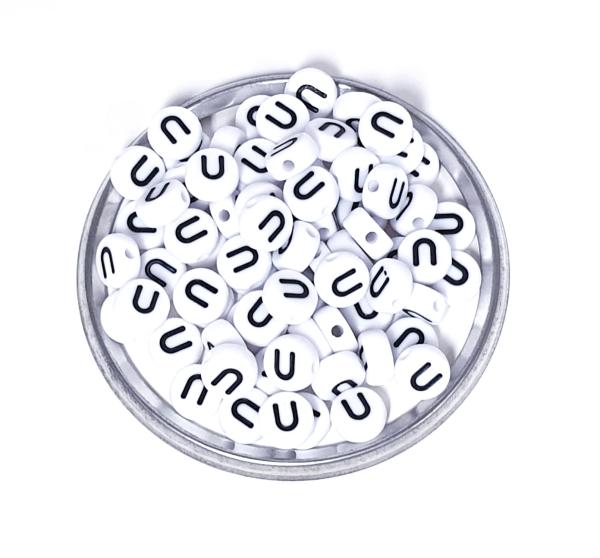 1x100 Buchstabenplättchen Kunststoff "U" 7mm