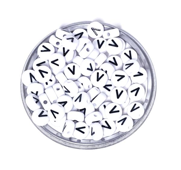 1x100 Buchstabenplättchen Kunststoff "V" 7mm