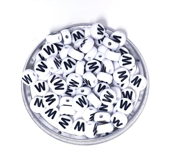 1x100 Buchstabenplättchen Kunststoff "W" 7mm