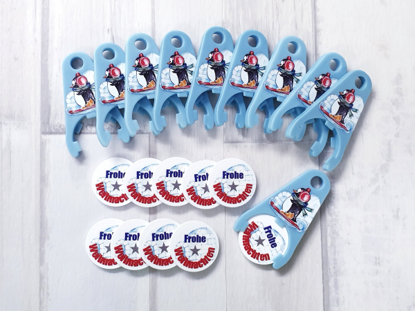 Pinguin Frohe Weihnachten EKW-Chip + Halter