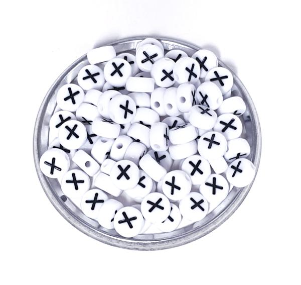 1x100 Buchstabenplättchen Kunststoff "X" 7mm