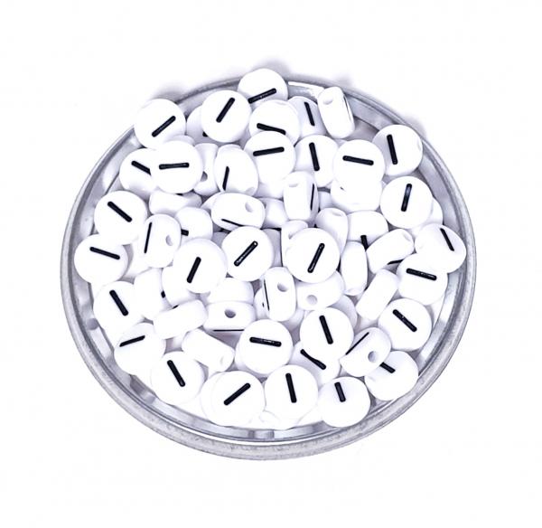 1x100 Buchstabenplättchen Kunststoff "I" 7mm