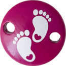 Schnullerkettenclip 30mm dunkelpink Füßchen Herz